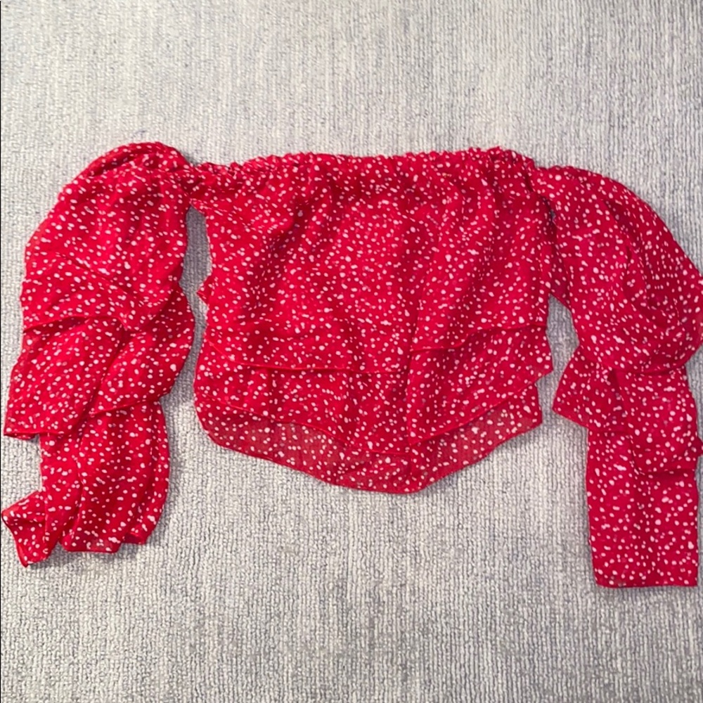 Bebe off the shoulder red blouse
